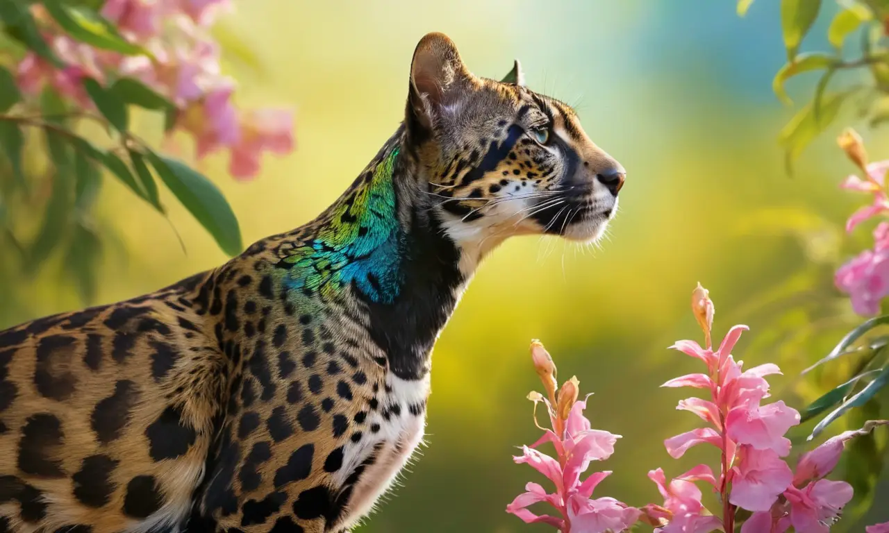 Ecosistema vibrante con jaguar y naturaleza