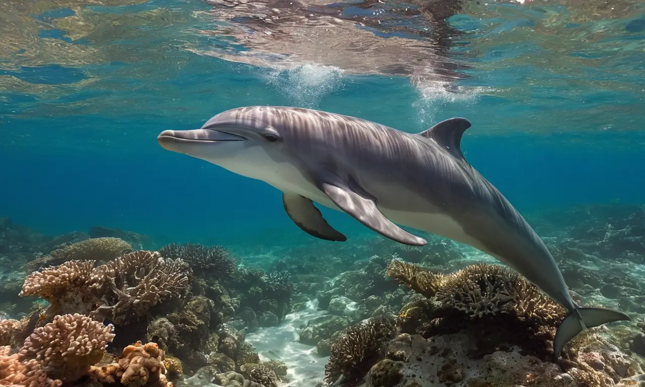 Delfín juguetón en un mar vibrante