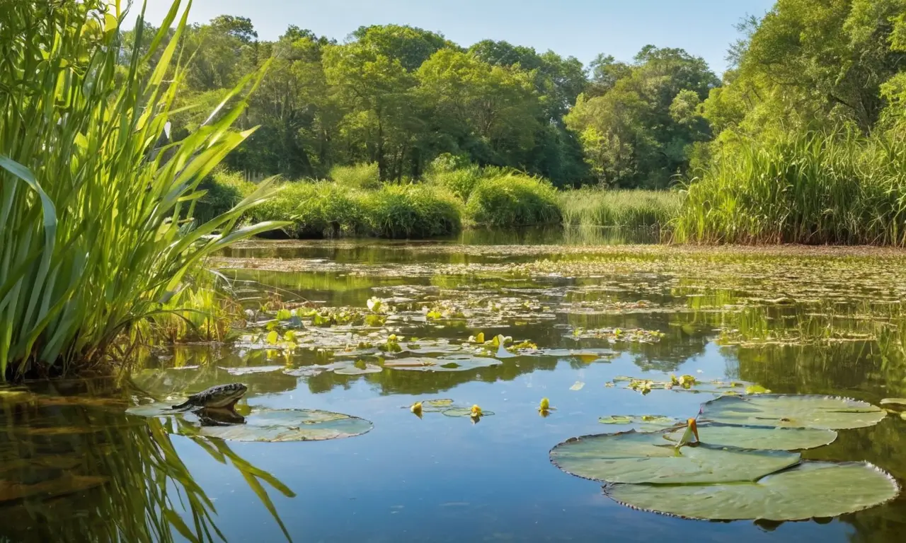 Escena natural vibrante y armoniosa junto al río