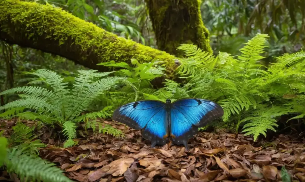 Selva vibrante con jaguares y mariposas