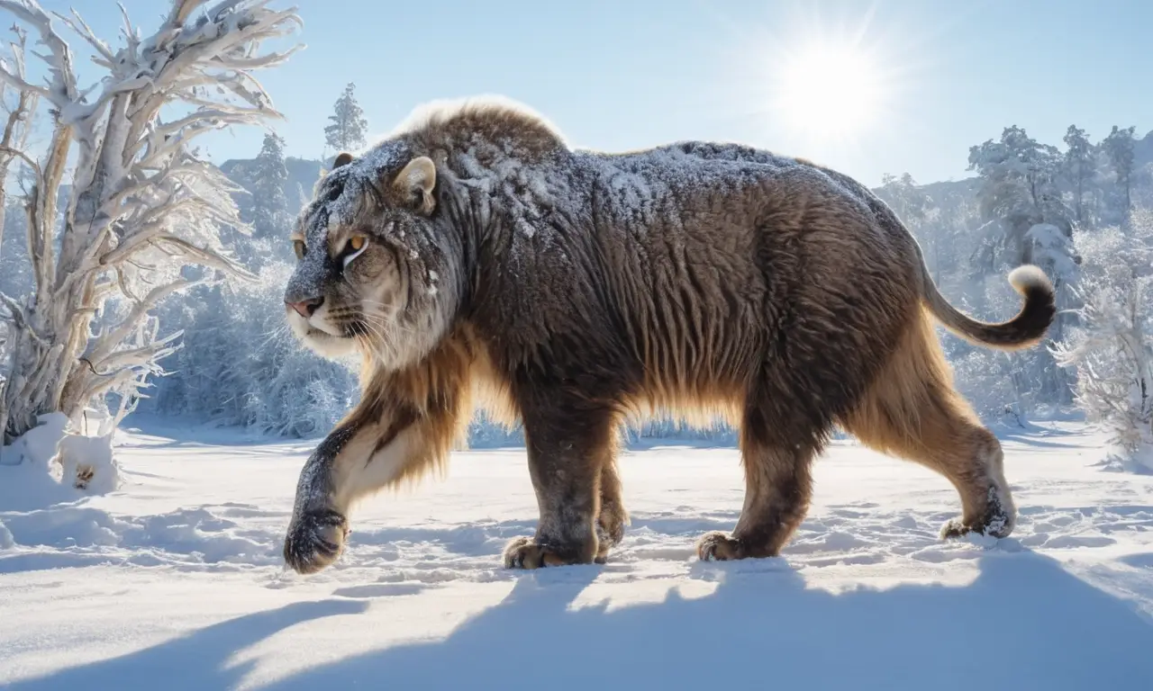 Un mamut en un paisaje nevado
