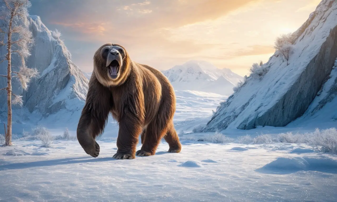 Un mamut en un paisaje nevado