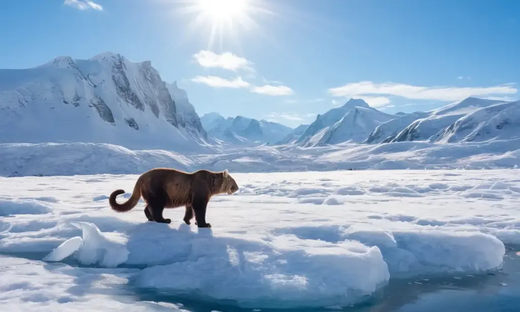 Un paisaje helado habitado por majestuosos animales