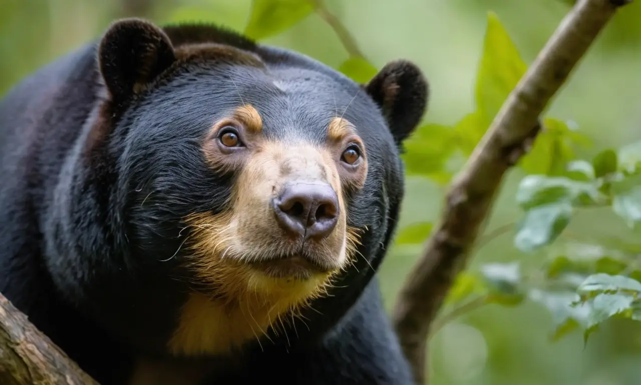 Oso sol negro en un entorno vibrante