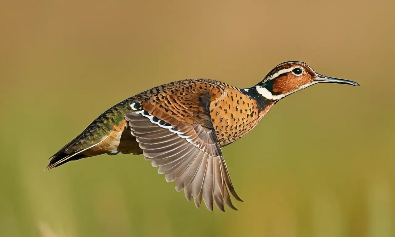 Madriguera de un perdiz volando serenamente