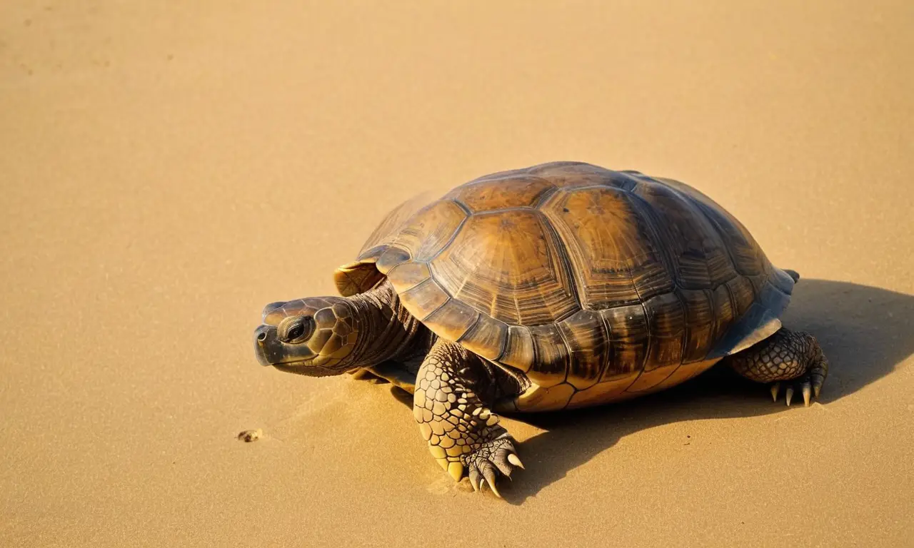 Tortuga Aldabra tranquila en su hábitat