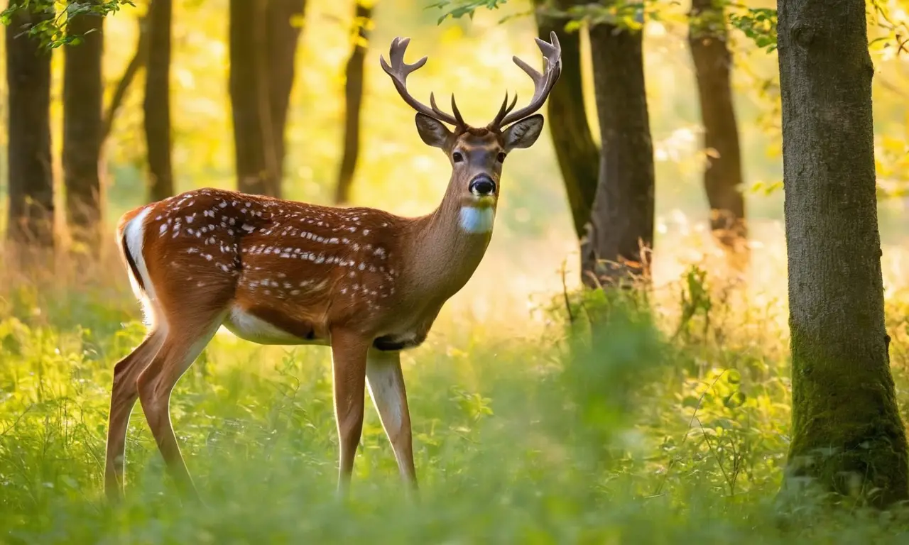 Ciervo elegante en un bosque sereno
