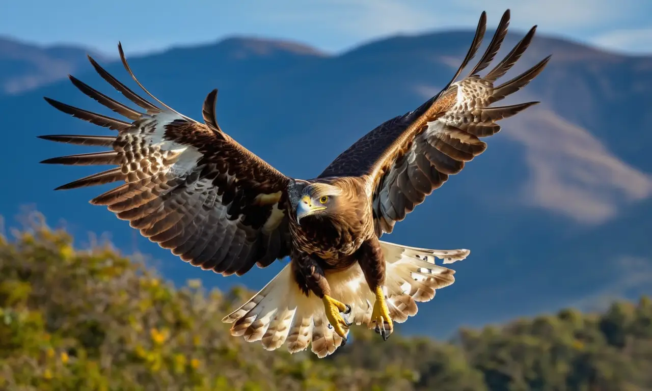 Águila majestuosa vuela con poder y libertad