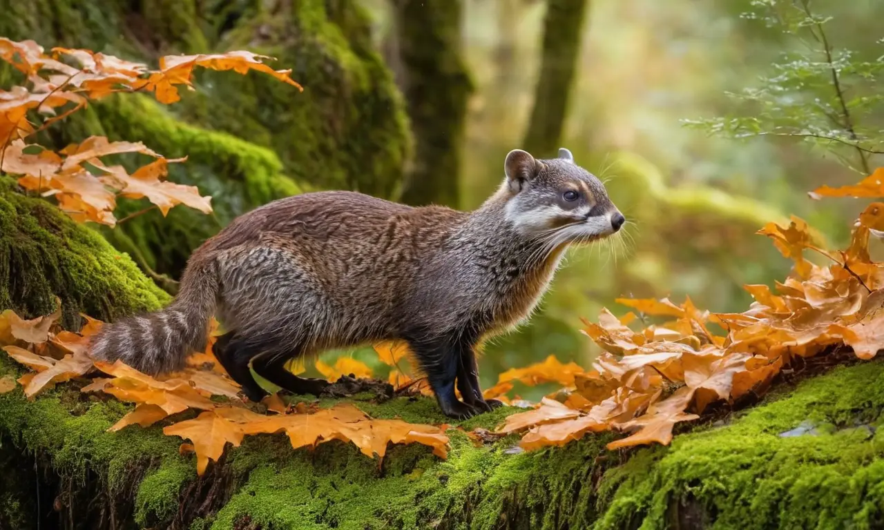 Escena de bosque vibrante y fauna diversa