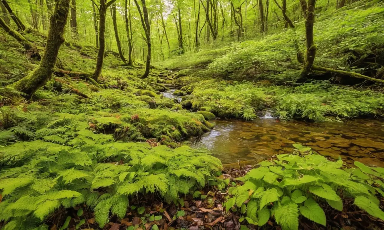 Un bosque denso y vibrante, lleno de vida