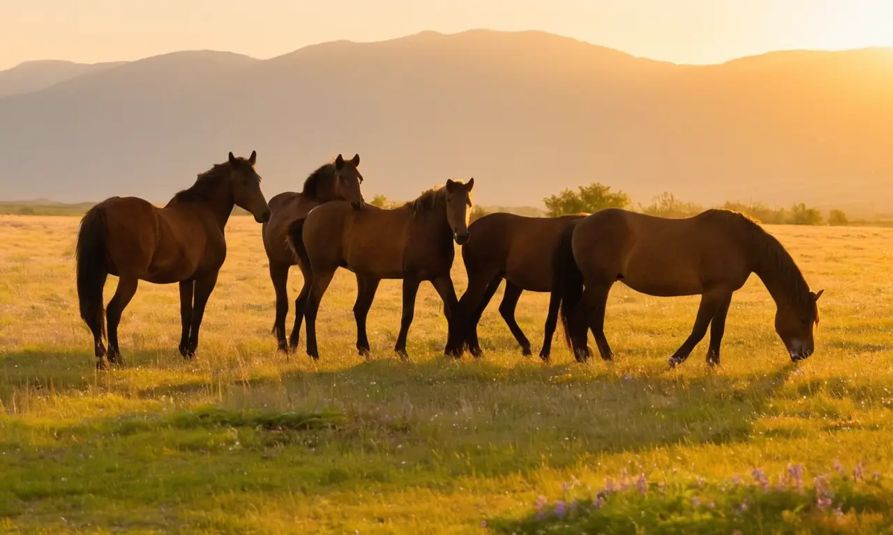 Equino salvaje muestra equilibrio entre tranquilidad y alerta