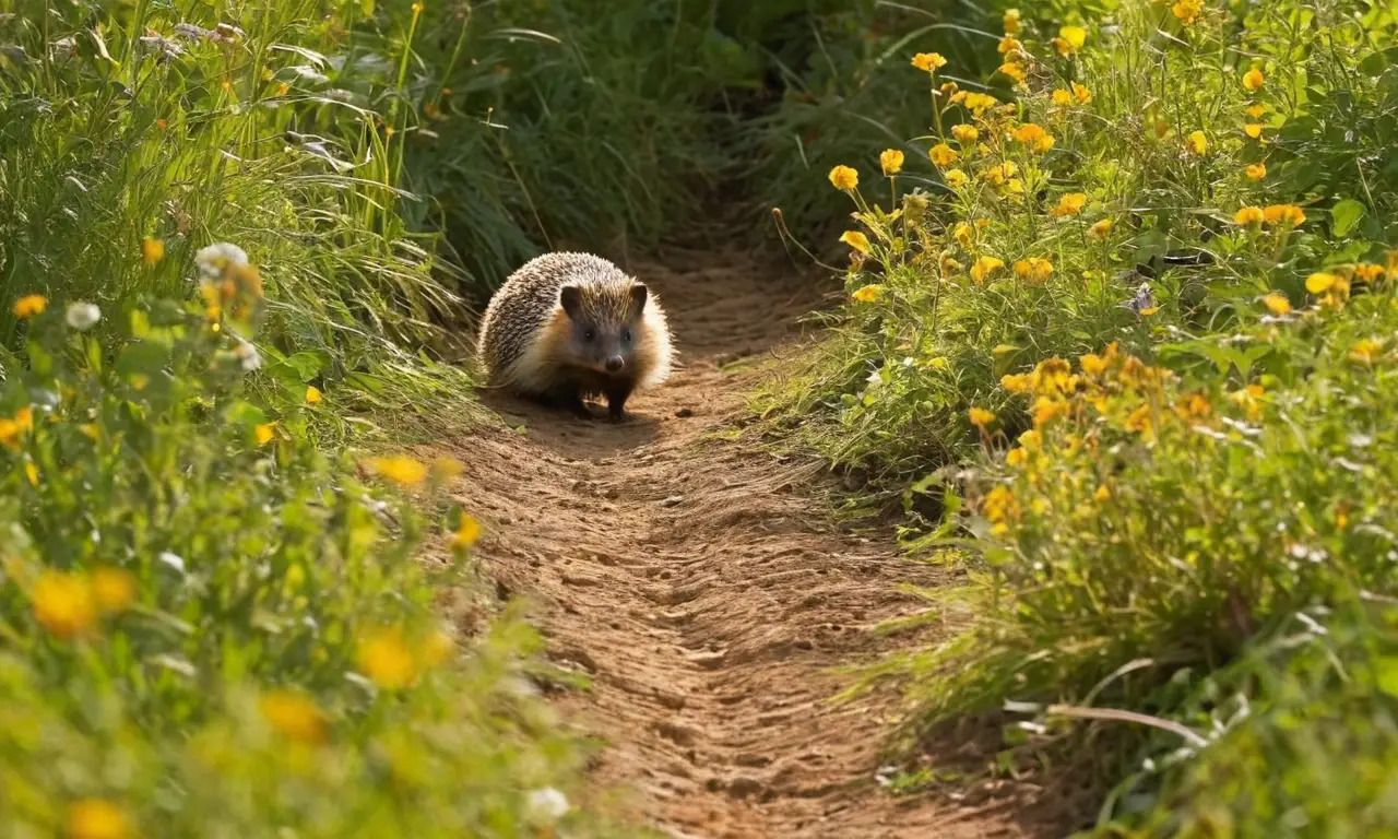 Pradera soleada con vida silvestre armoniosa