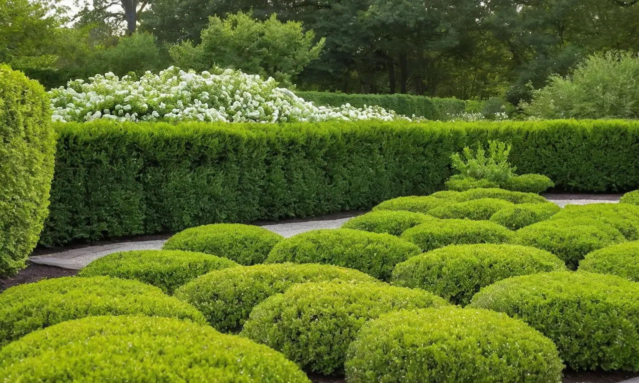 Jardín vibrante y armonioso lleno de boxwoods