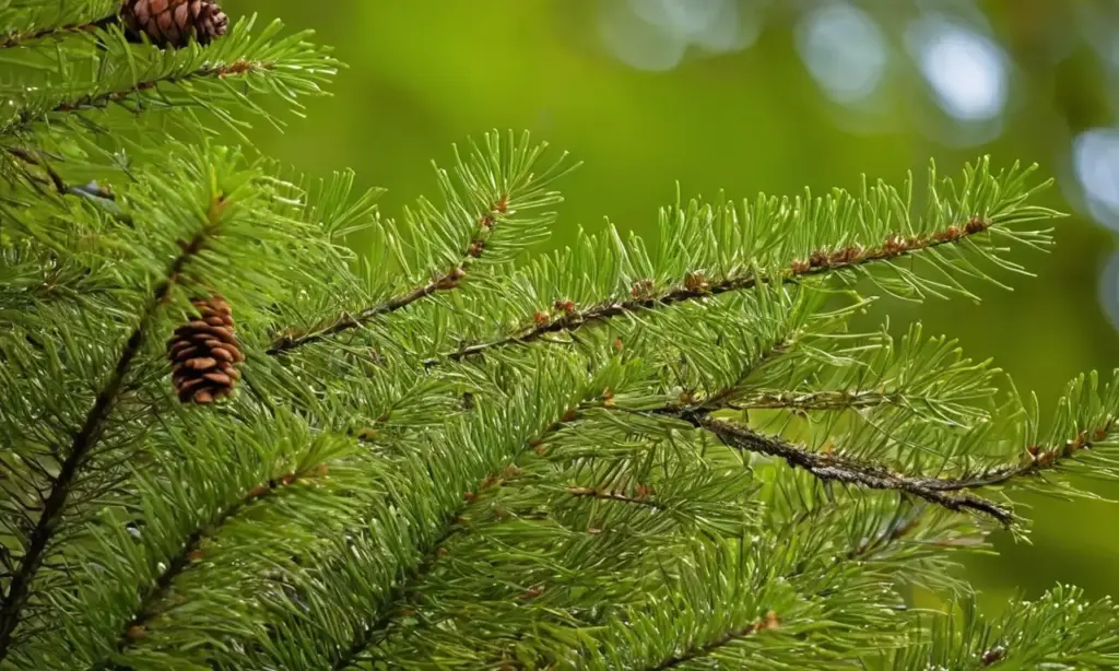 Un majestuoso pino en un bosque sereno