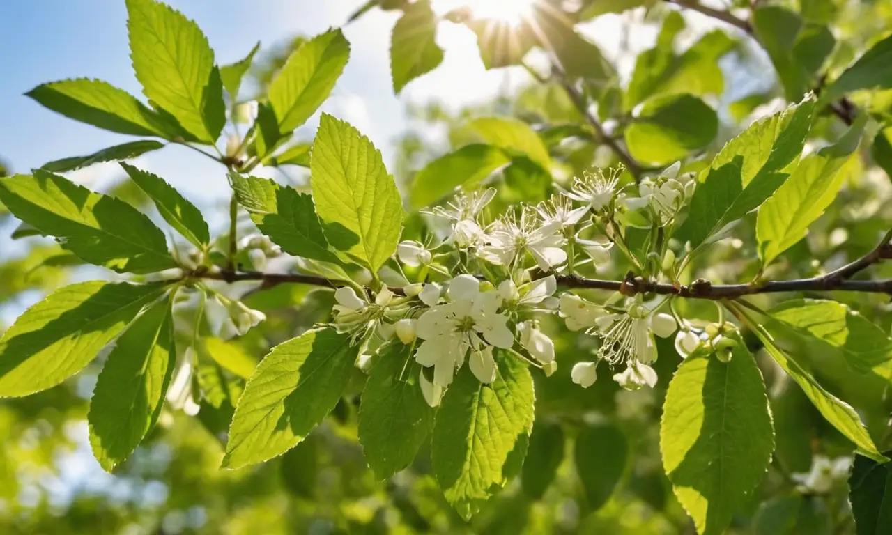 Flores blancas hermosas iluminadas por el sol