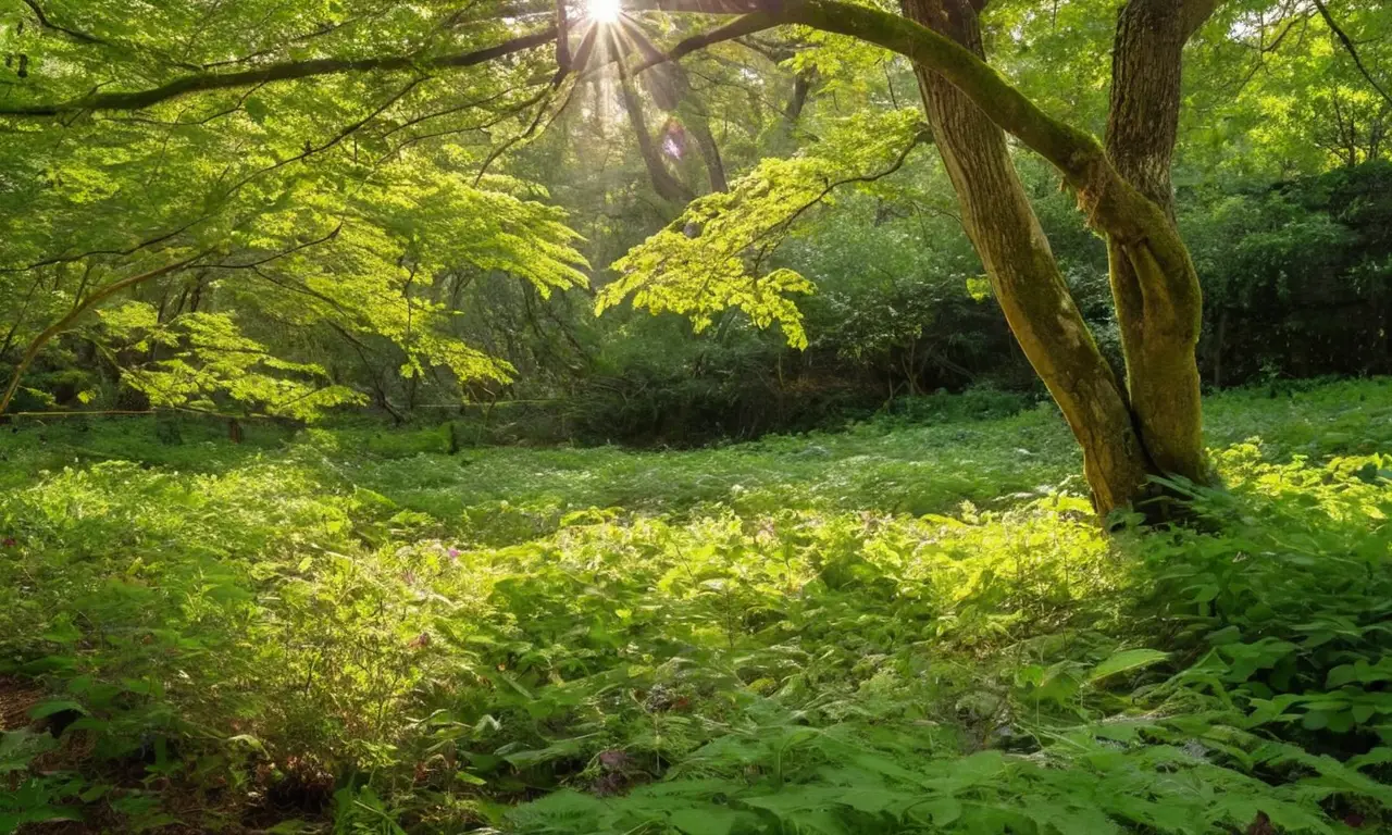 Bosque iluminado, tranquilidad y belleza natural