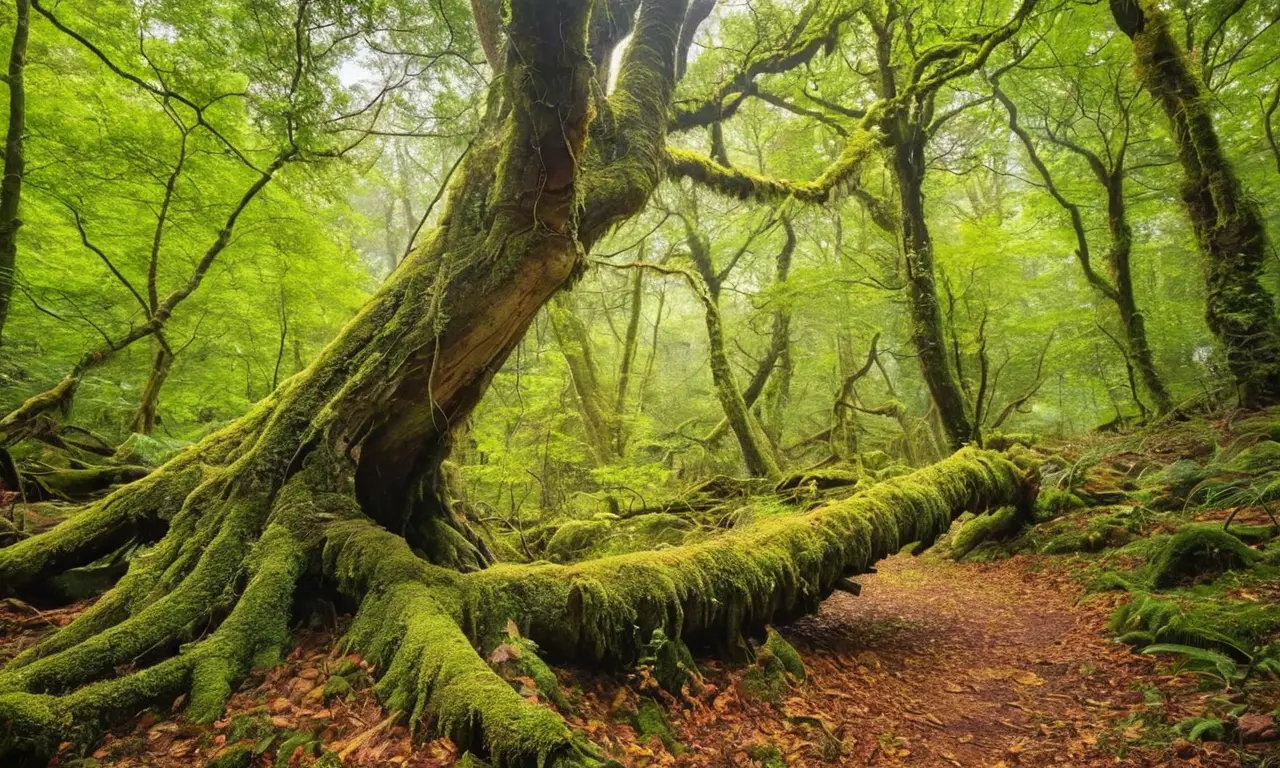 Bosque vibrante, belleza y peligro entrelazados