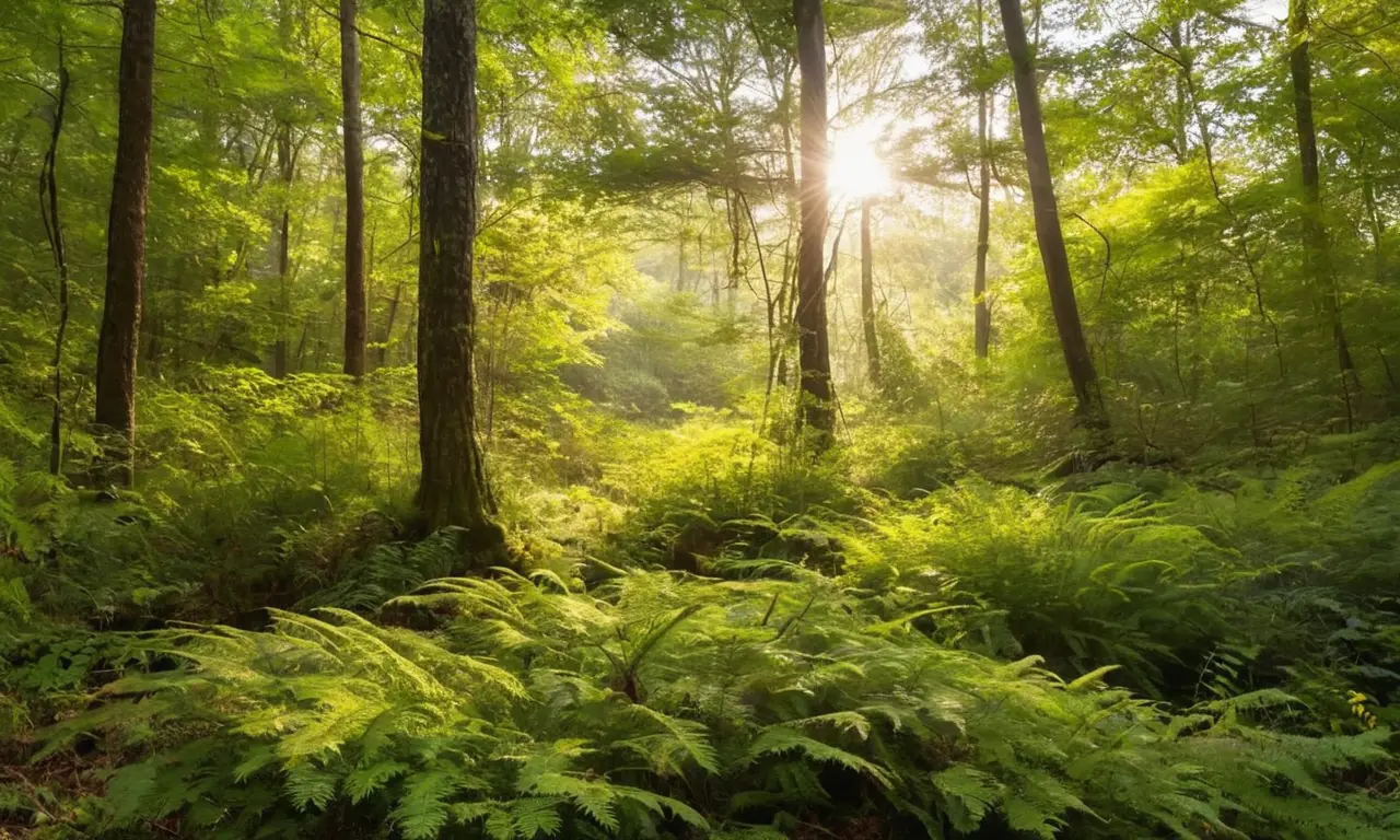 Bosque vibrante y sereno lleno de vida
