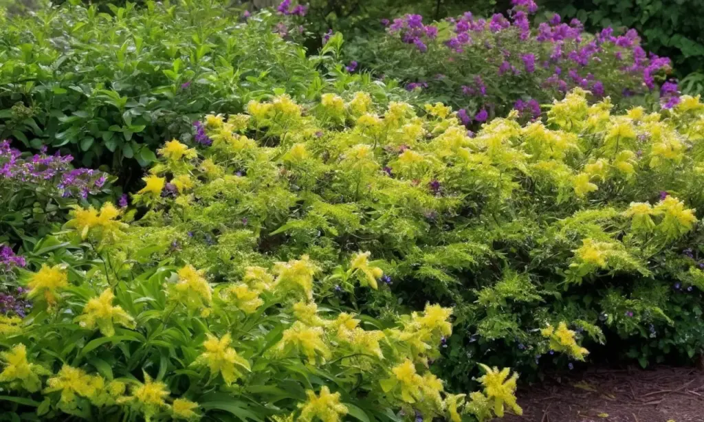 Jardín vibrante con flores y vegetación