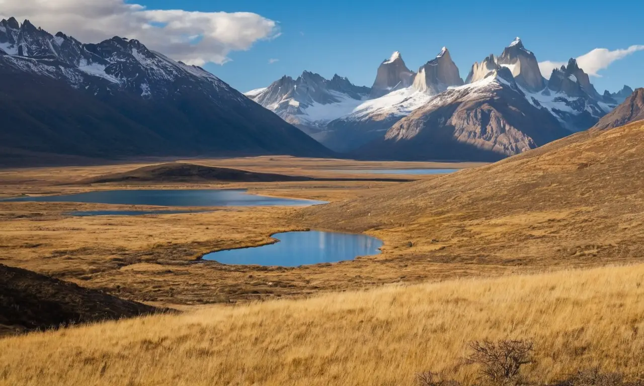 Imponente paisaje patagónico de montañas y llanuras