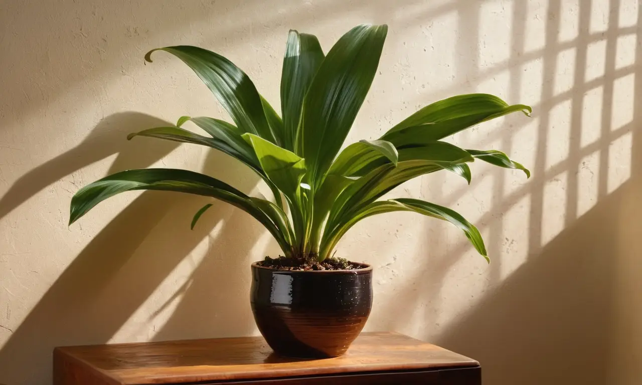 Aspidistra verde crea un ambiente tranquilo