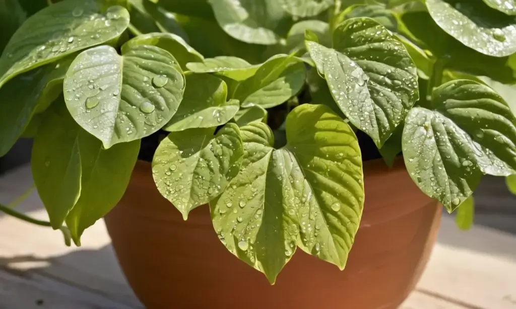 Hojas verdes brillantes en un ambiente tranquilo