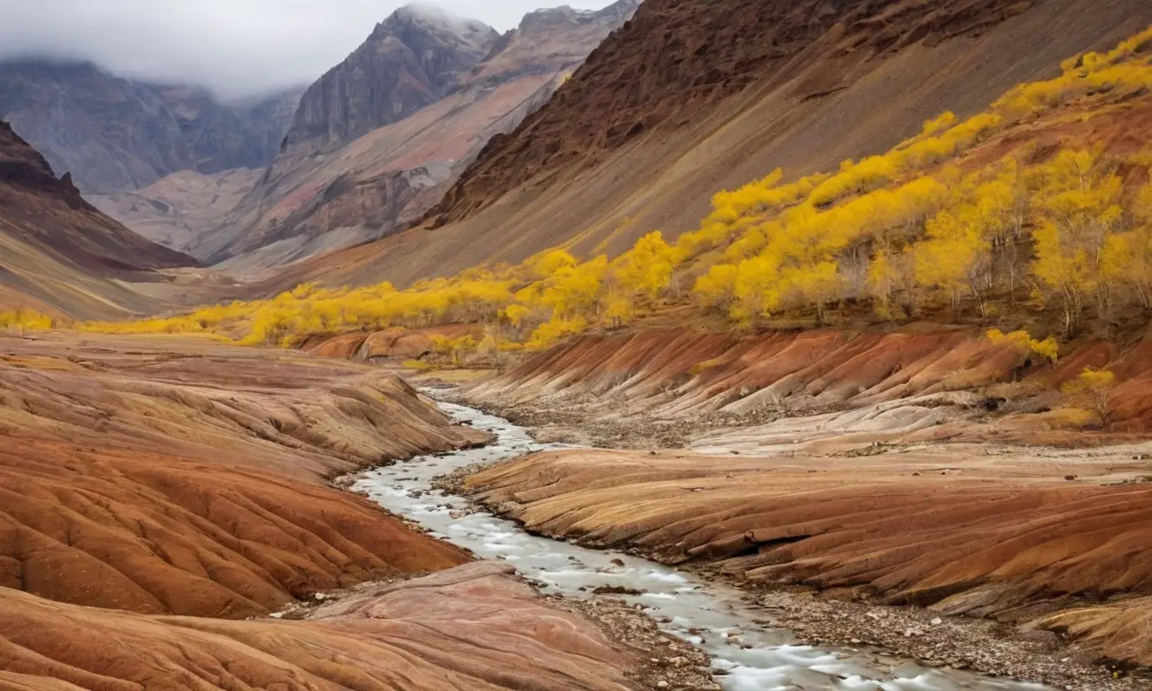 Paisaje geológico con contrastes y texturas ricas