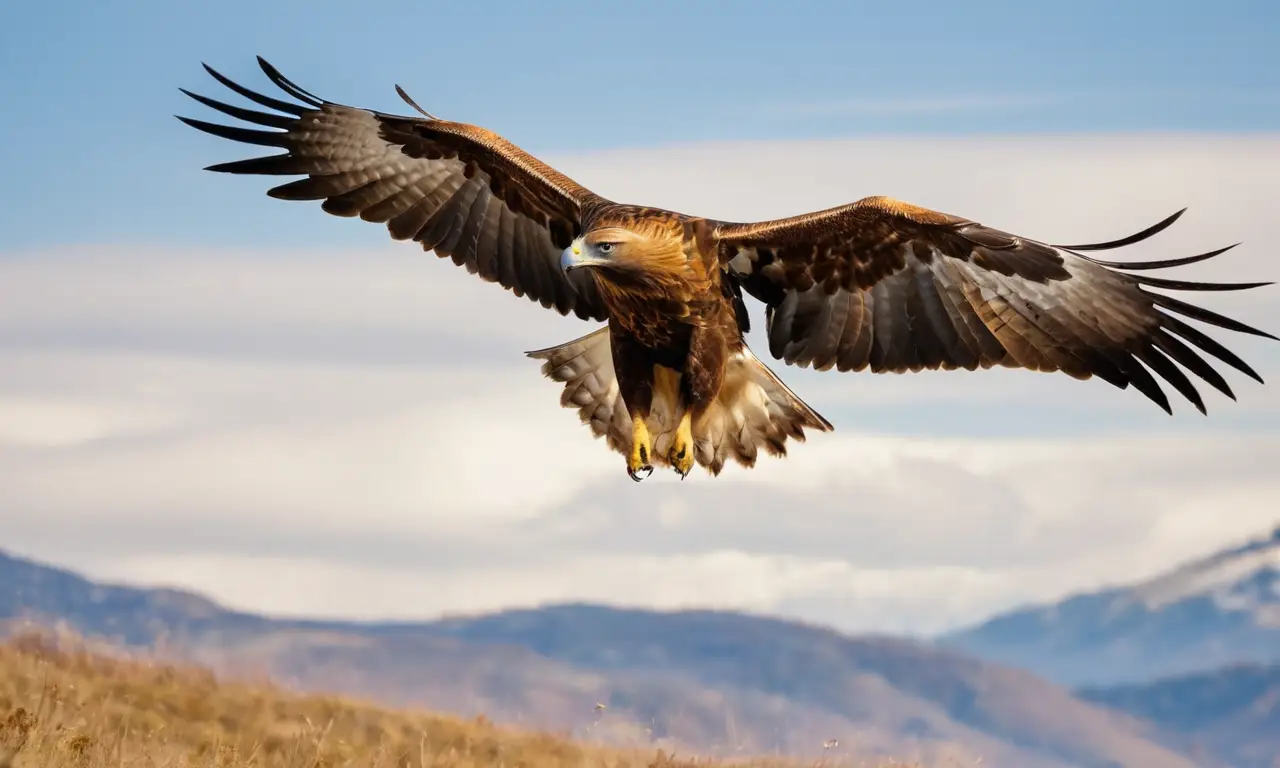 Águila dorada majestuosa vuela libremente