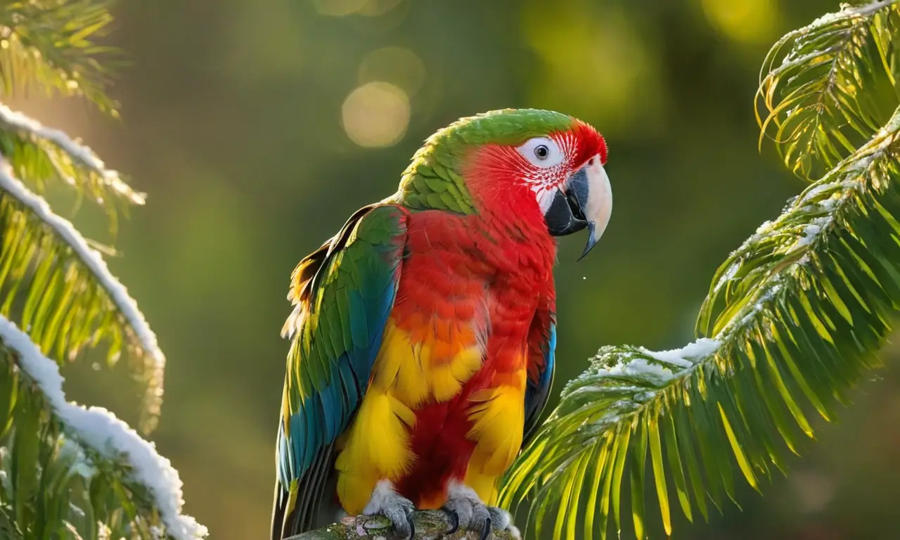 Selva vibrante con fauna colorida y luz