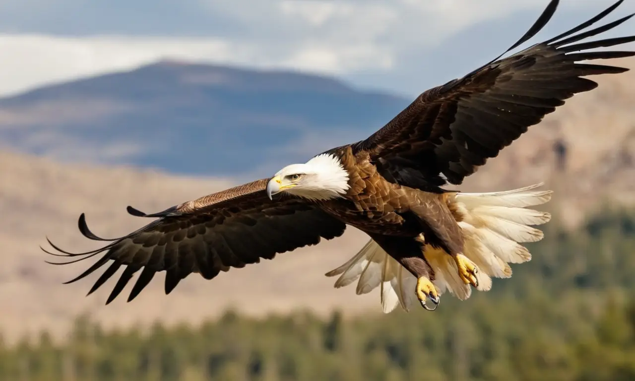 Águila majestuosa volando en un cielo claro