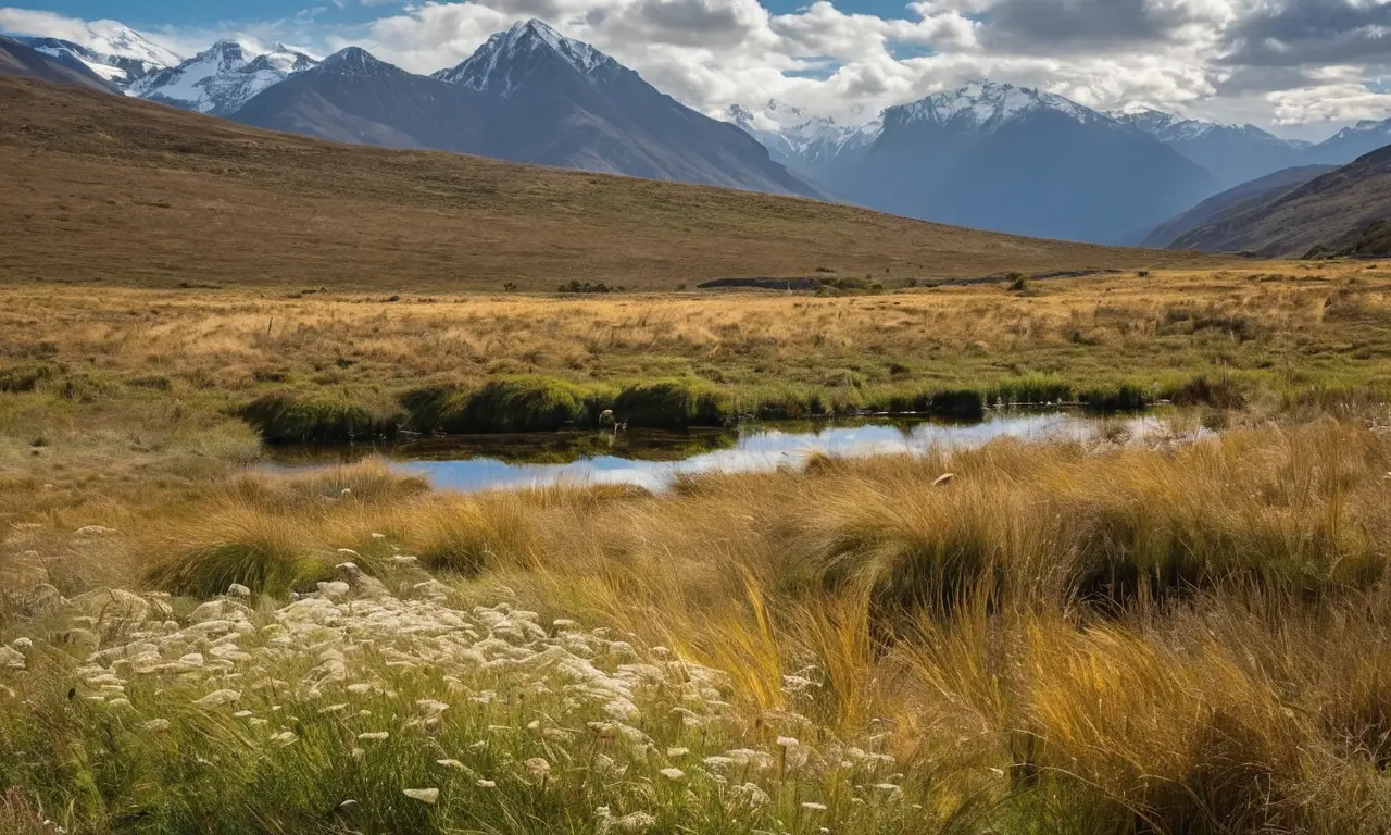 Paisaje argentino sereno con aves y naturaleza