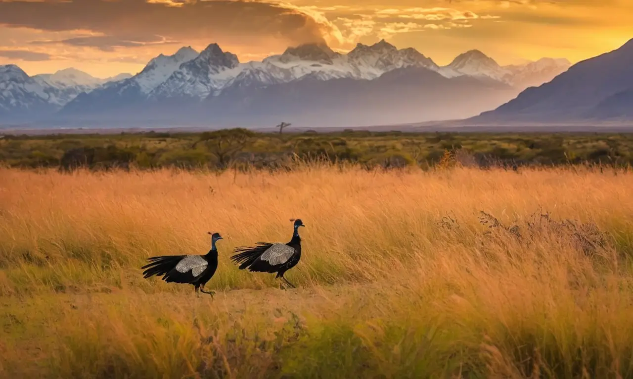 Paisaje argentino vibrante con fauna majestuosa