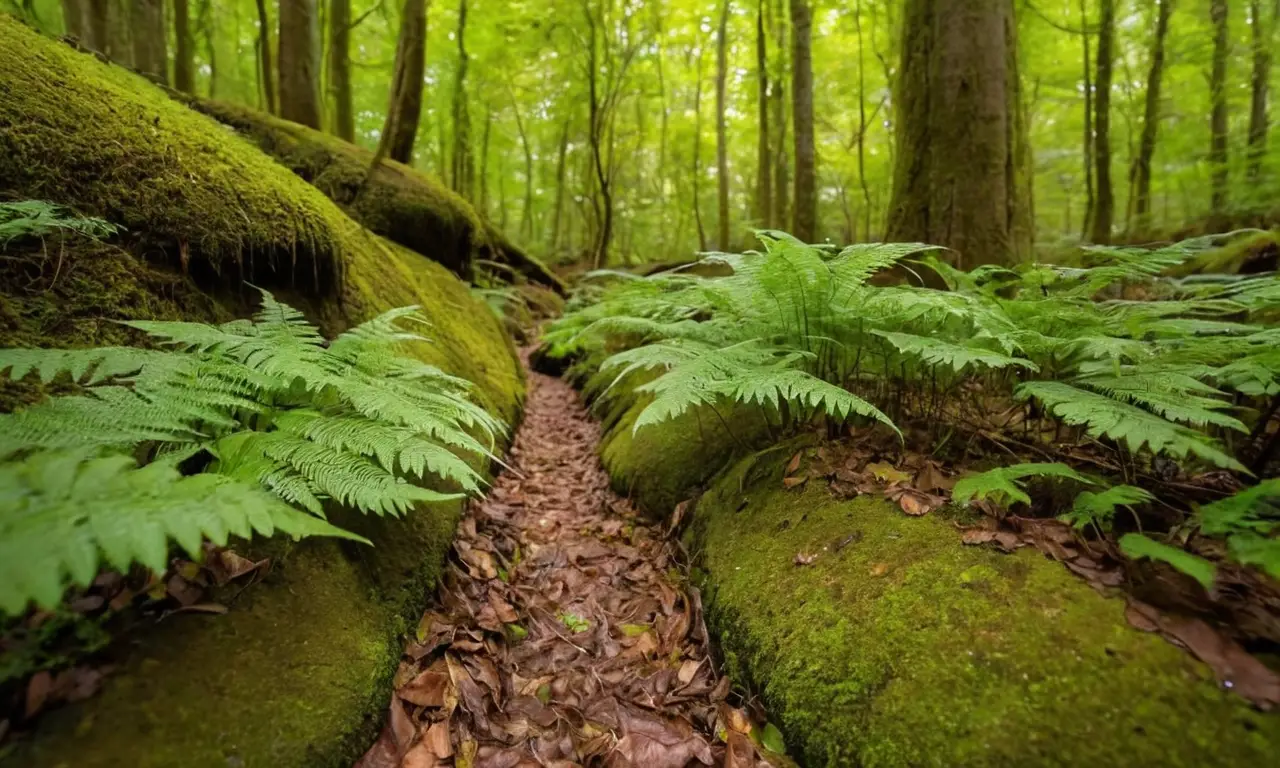 Bosque húmedo rebosante de vida y sereno