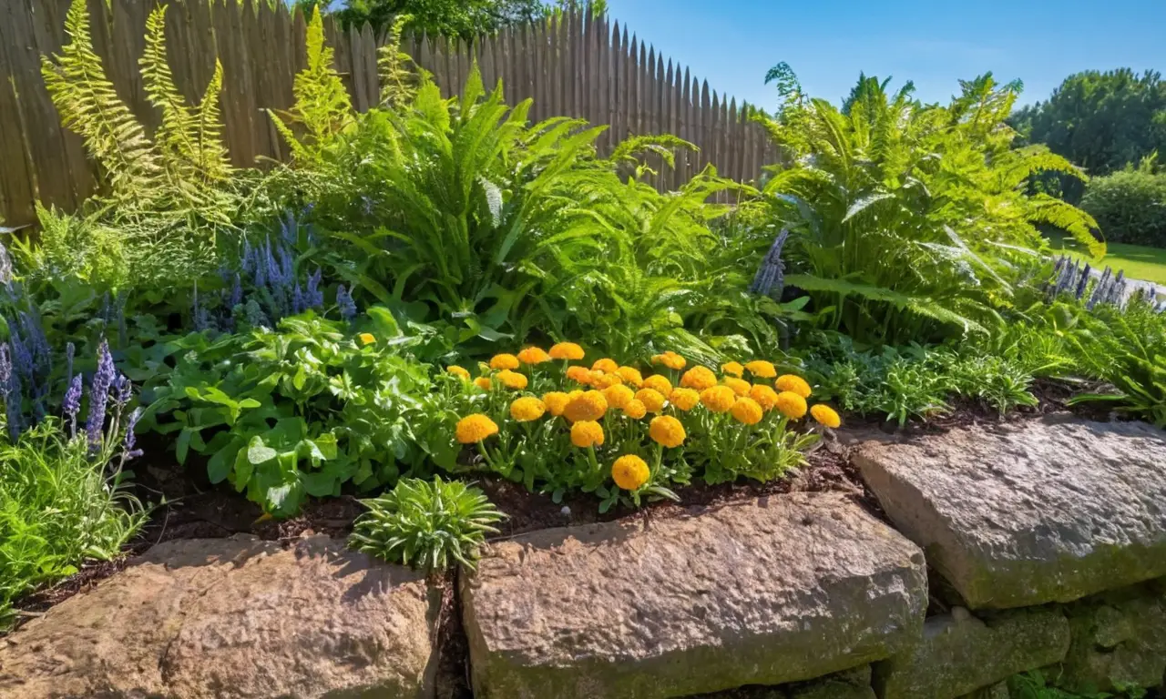Un jardín vibrante lleno de vida y color