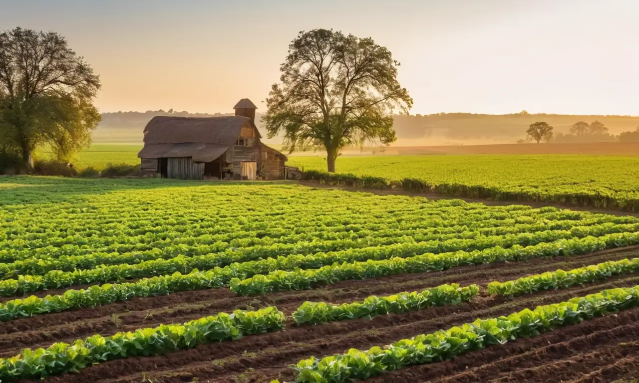Campos verdes vibrantes con cultivo y belleza