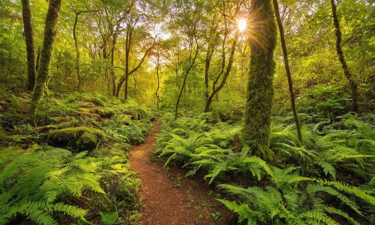 Bosque vibrante con vida interconectada y diversidad
