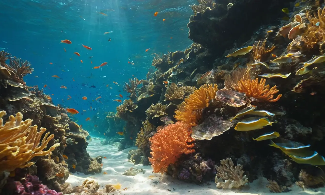 Colorido arrecife coralino lleno de vida