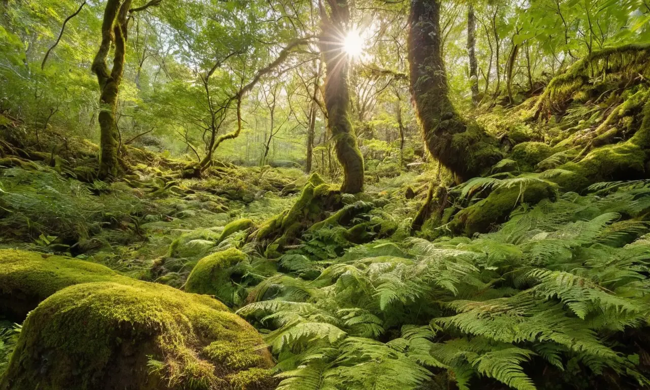 Bosque vibrante y armonioso lleno de vida