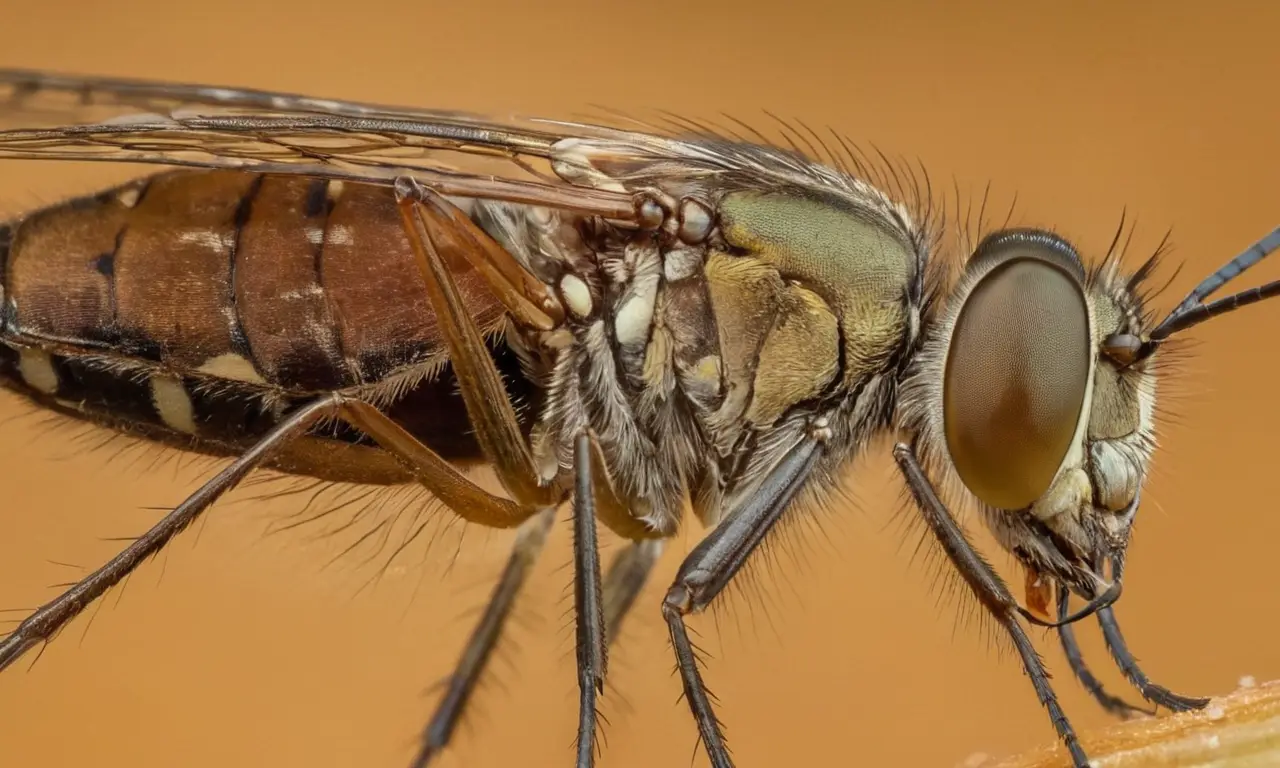 Detalles vívidos de la estructura de un mosquito