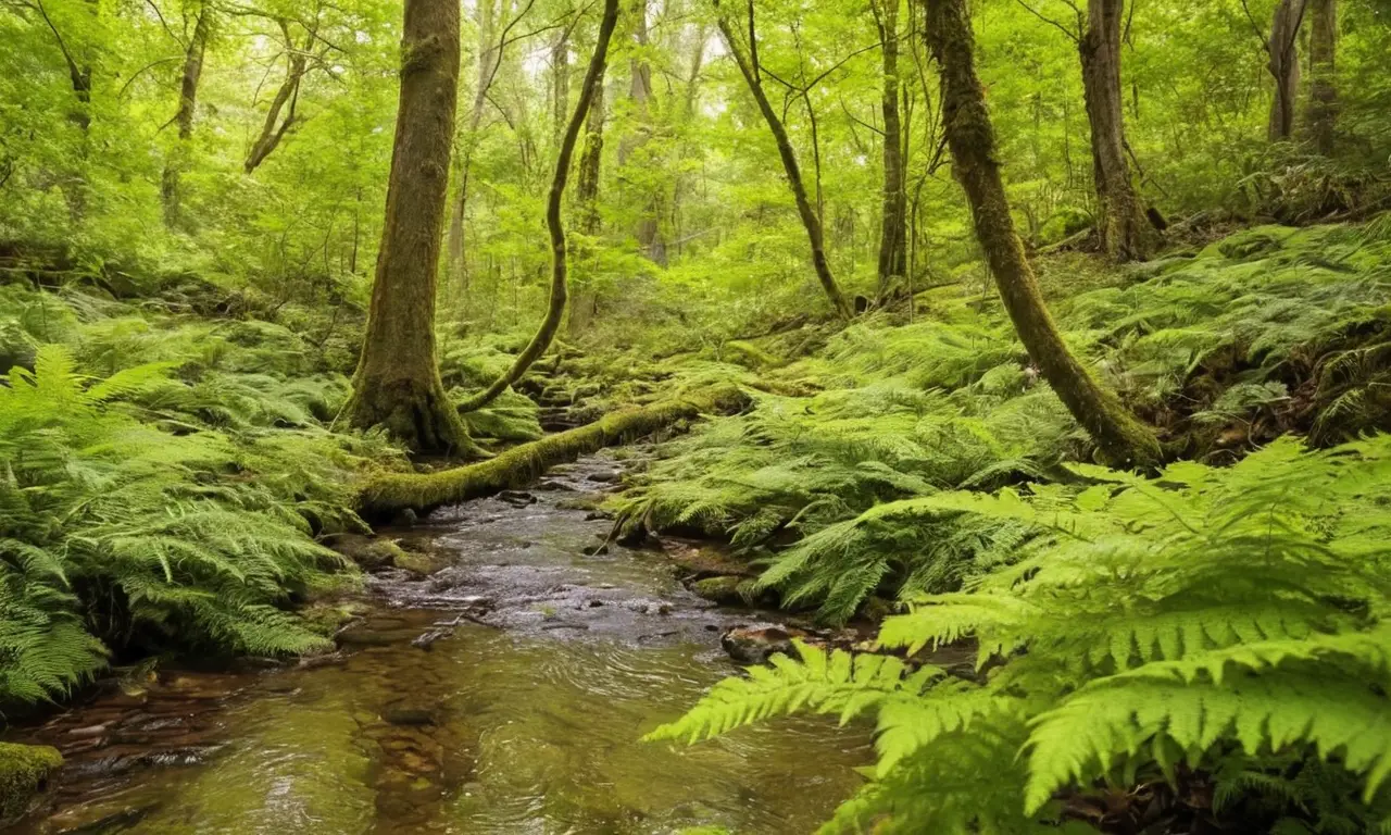 Bosque vibrante y sereno lleno de vida