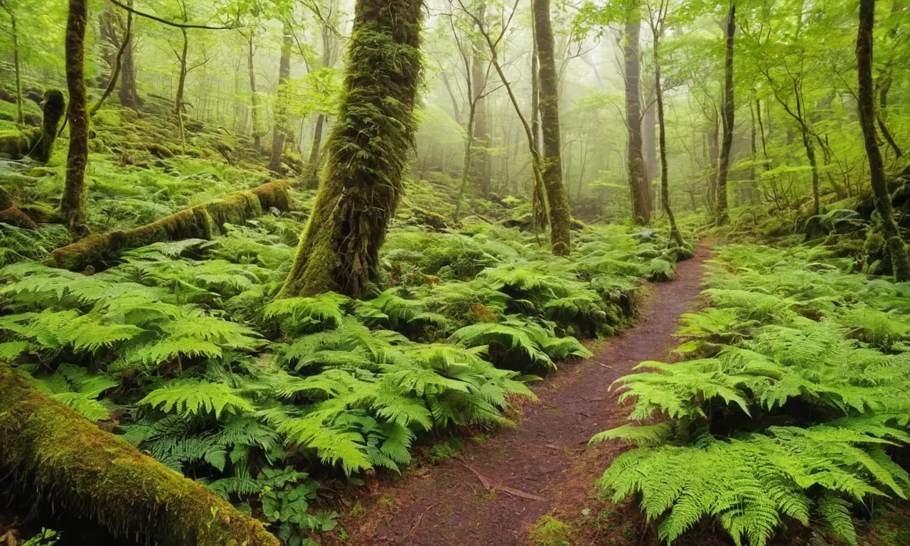 Bosque vibrante y sereno con luz mágica