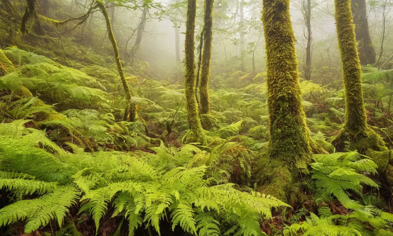Bosque vibrante lleno de vida y colores