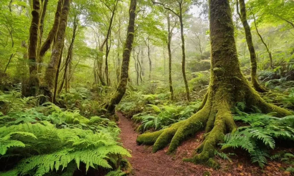 Bosque vibrante con vida y colores
