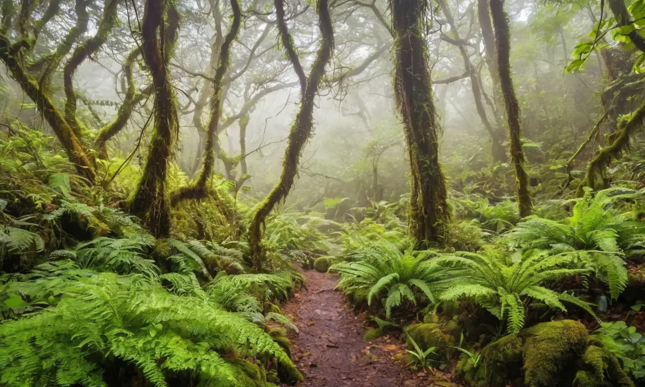 Bosque exuberante con luz y vida