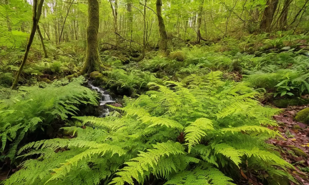 Bosque vibrante y sereno lleno de vida