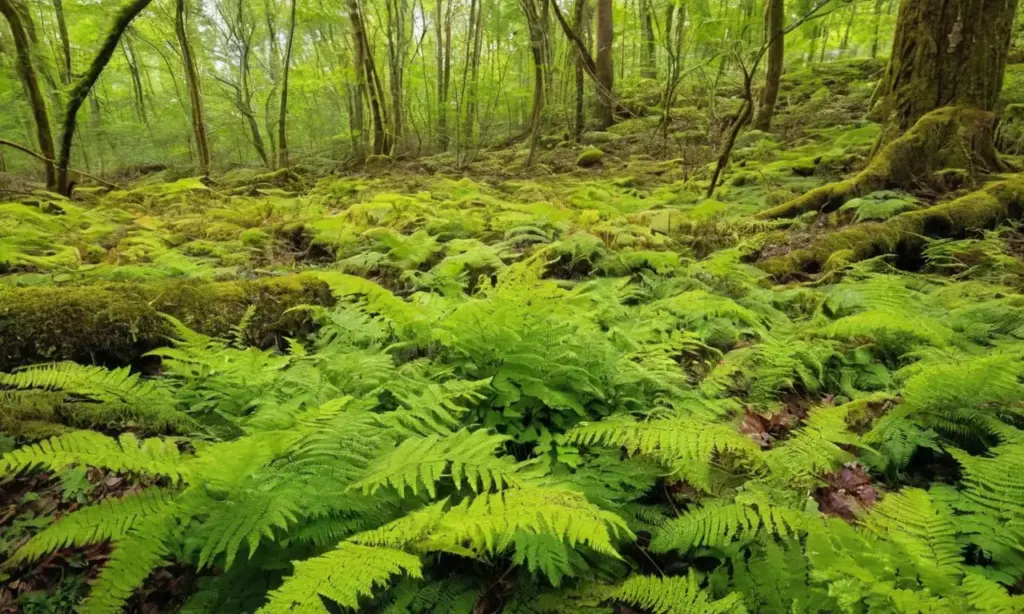 Bosque vibrante lleno de vida y texturas