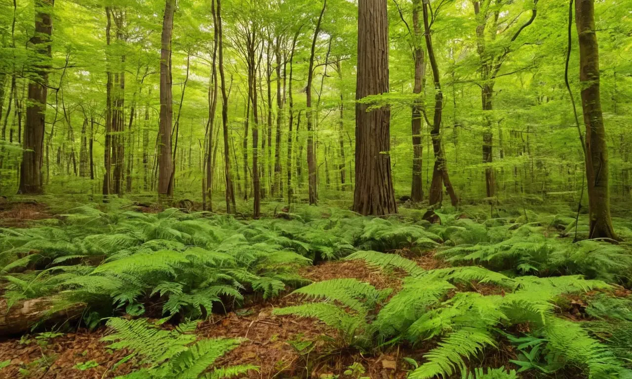 Bosque denso con rica biodiversidad y luz