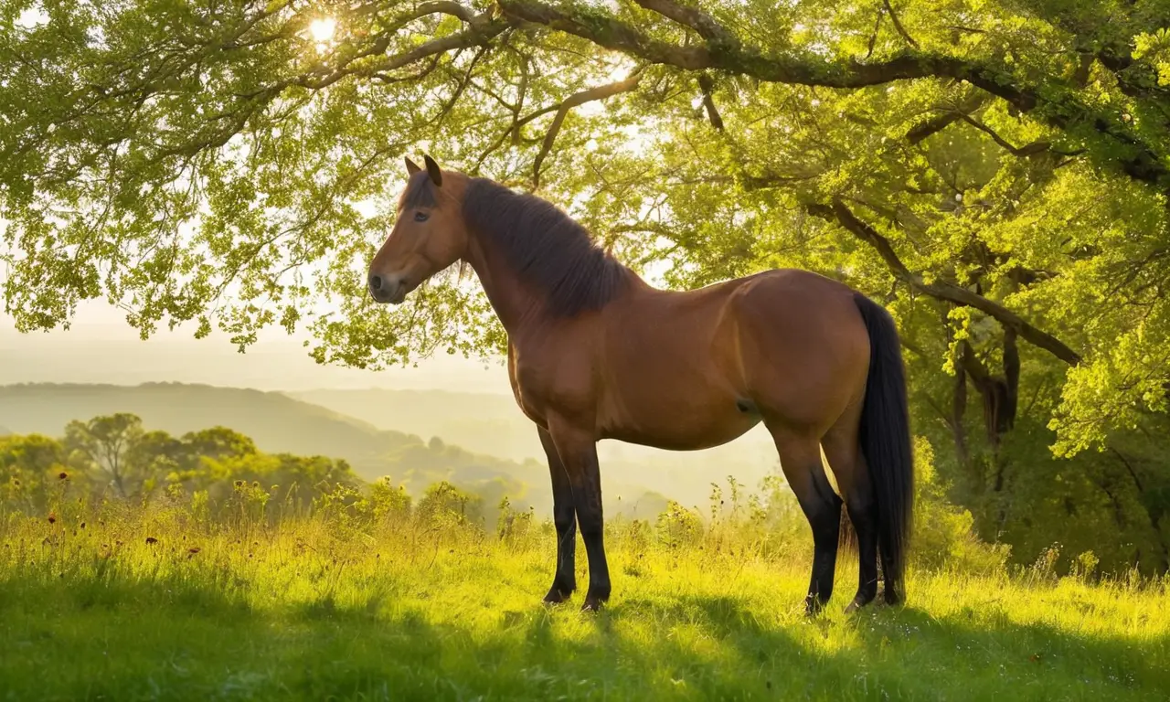 Caballos majestuosos en un paisaje sereno