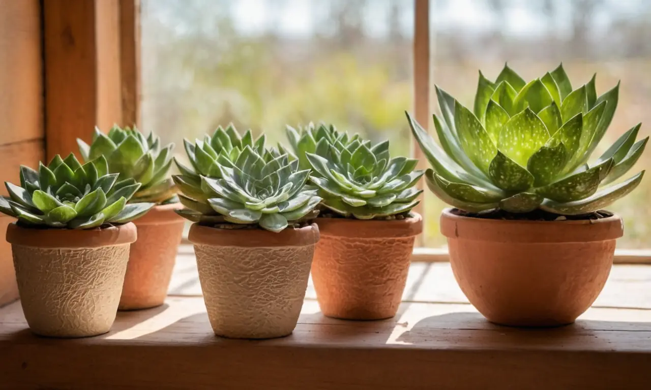 Haworthias verdes en macetas crean armonía