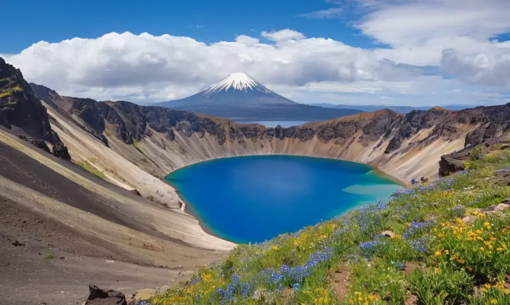 Impresionante paisaje volcánico y sereno